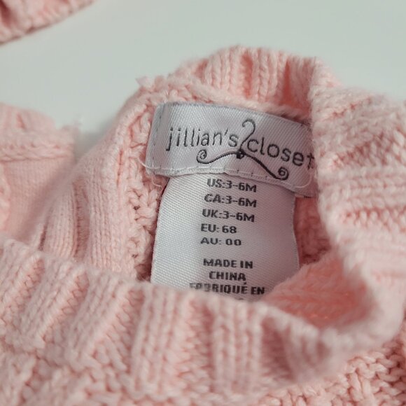 Baby Girl 3-6 Months Pink Sweater Dress and Hat - Picture 4 of 6